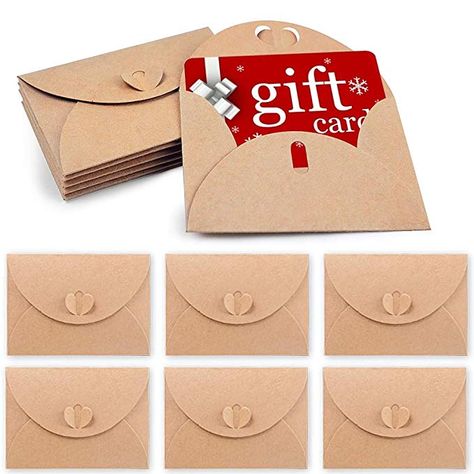 Amazon.com : HansGo Gift Card Envelopes, 100PCS Cute Envelopes Small Gift Card Holders Mini Seed Envelopes with Heart Shaped Clasp : Office Products Seed Envelopes, Gift Card Envelopes, Cute Envelopes, Gift Card Holders, Cards Business, Card Envelopes, Paper Envelopes, Small Gift, Kraft Paper