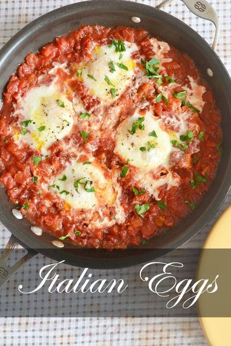 Easy Italian Eggs Easy Egg Recipe, Italian Eggs, Dinner Italian, Easy Egg Recipes, Egg Recipe, Brunch Dishes, Easy Italian, Easy Eggs, Breakfast For Dinner