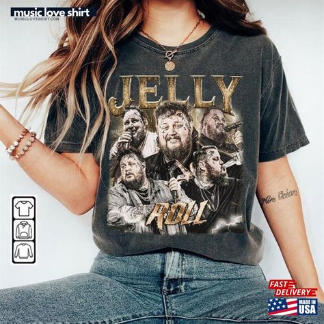 Jelly Roll Music Shirt 90S Y2k Vintage Retro Bootleg Style T-Shirt Sweatshirt Check more at https://musicloveshirt.com/product/jelly-roll-music-shirt-90s-y2k-vintage-retro-bootleg-style-t-shirt-sweatshirt-2/ Jelly Roll Music, Style Sweatshirt, Style Hoodie, Jelly Roll, Sweatshirt Hoodie, Top Trends, Unique Print, Y2k Vintage, Fashion Item