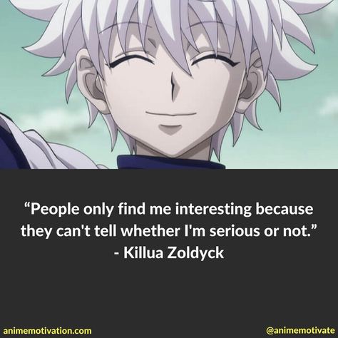 Anime Senior Quotes, Killua Quotes, Hxh Quotes, Hunter X Hunter Quotes, Hunter Quotes, Anime Quotes About Life, Hunter Quote, Anime Motivation, Anime Rules