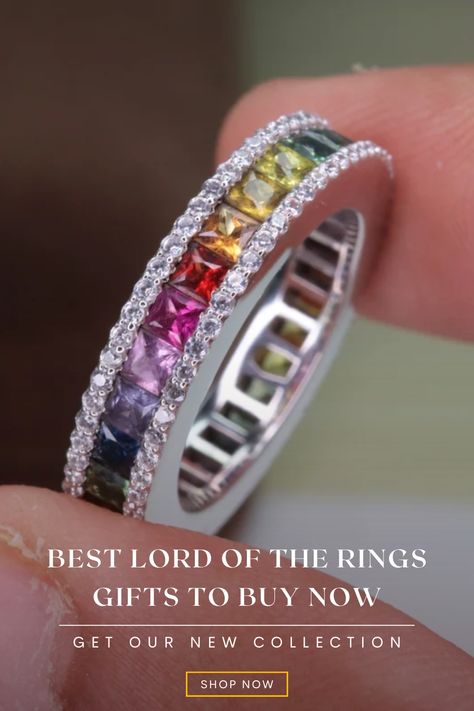 Rings Gifts, Gold Rin, diamonds , jewellery gifts, jewellery gifts for her, Shop Jewelry Lord Of The Rings Gifts, Gifts To Buy, Ring Princess Cut, Diamond Ring Princess Cut, Rainbow Sapphires, Rainbow Rings, Gold Rings Fashion, Rings Fashion, Etsy Gold Ring