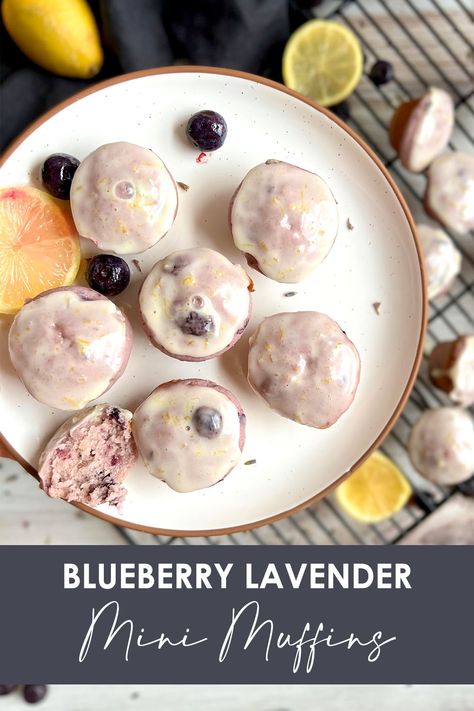 A plate of Blueberry Lavender Muffins Lavender Muffins, Blueberry Lavender, Summer Bbq Recipes, Summer Cookout, Bbq Food, Swimsuit Season, Summer Cookouts, Cookout Food, Mini Muffin Pan