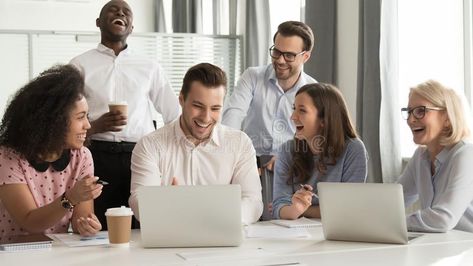 Happy diverse office workers team laughing together at group meeting. Happy chee #Sponsored , #SPONSORED, #sponsored, #office, #Happy, #meeting, #workers Classroom Humor, Toxic Workplace, Staff Retention, Good Teamwork, Southeast Region, Personal Wellness, Computer Skills, Employee Engagement, Ways To Communicate