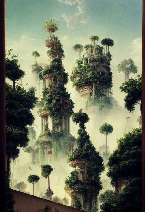 Hanging Garden Babylon, Minecraft Hanging Gardens Of Babylon, Hanging Gardens Babylon, Hanging Gardens Of Babylon Aesthetic, Gardens Of Babylon Aesthetic, Babylon Gardens Hanging, Hanging Gardens Of Babylon Architecture, Gardens Of Babylon Art, Hanging Gardens Of Babylon Art