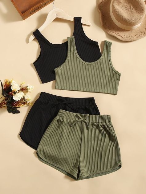 Cute Pajama Sets, Lazy Outfits, Easy Trendy Outfits, Crop Top And Shorts, Cute Simple Outfits, Really Cute Outfits, Teen Fashion Outfits, Two Piece Outfit, Comfy Outfits