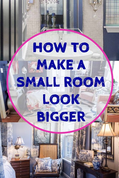 Small Space Decorating Ideas (How To Make A Small Room Look Bigger) Making Small Rooms Look Bigger, Small Room Look Bigger, Long Narrow Rooms, Small Living Room Decor Ideas, Small Bedroom Decor Ideas, Curved Floor Lamp, Small Bathroom Decor Ideas, Room Look Bigger, Glass Dining Room Table