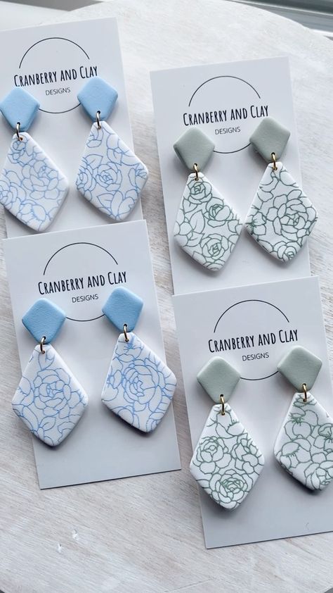 Silk Screen Clay Earrings, Silk Screen Polymer Clay Earrings, Polymer Clay Silk Screen, Earrings 2024, Pottery Projects, Earring Inspo, Diy Earrings Polymer Clay, Earrings Polymer, Polymer Earrings