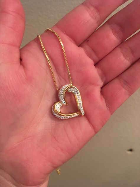 My Valentine’s Day present 😊❤️ 2018 Hart Shape Pendent Gold, Diamond Heart Pendant Jewelry For Gift, Valentine's Day Gift Jewelry: Heart Pendant, Gold Heart Pendant Diamond Necklace For Valentine's Day, Gold Diamond Hoop Earrings, Heart-shaped Diamond Accented Pendant Necklace For Valentine's Day, Diamond Hoop Earrings, Simple Jewelry, Diamond Necklace