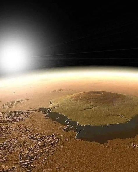 Massimo on X: "Olympus Mons, located on Mars, is the second tallest mountain and largest volcano on any planet in the Solar System. It’s a shield volcano and it roughly covers an area of 300,000 km². Due to the size and gentle slopes of Olympus Mons, an observer standing on the Martian surface… https://t.co/kKjmwdglRu" / X Olympus Mons, Shield Volcano, Planets And Moons, Beyond The Horizon, The Solar System, The Martian, Solar System, Volcano, See It