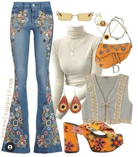 70s Inspired Outfits, Outfits 70s, Mode Hippie, 70s Inspired Fashion, 70s Outfits, Earthy Outfits, Estilo Hippie, Mode Boho, 2000s Fashion Outfits