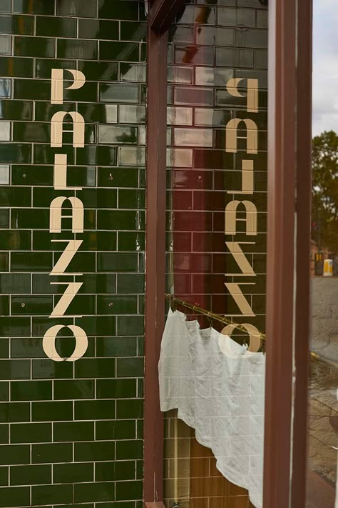 Palazzo London, Crystal Palace Italian Bar and Diner by Made of Dough Italian Store Fronts, Wine Bar Signage, Old School Italian Aesthetic, Italian Bar Design, Italian Bars, Old Italian Restaurant, Italian Signage, Italian Wine Bar, Italian Pizzeria