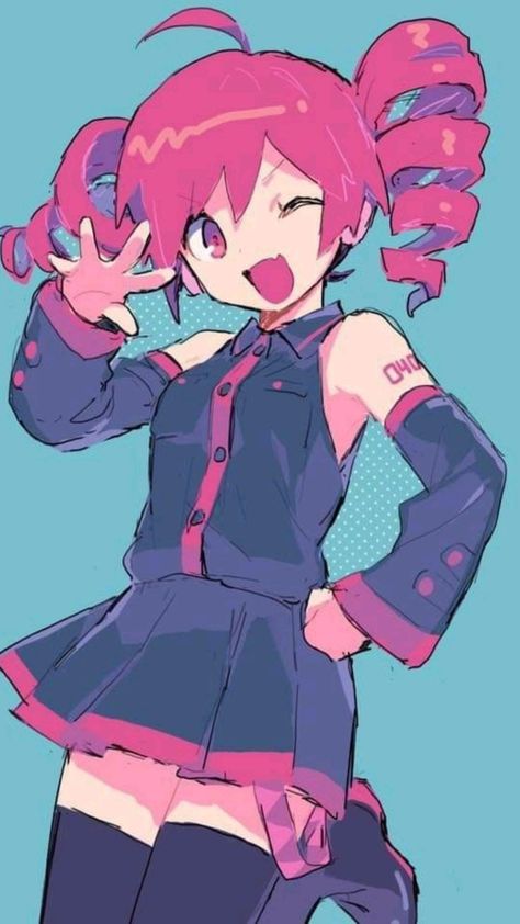 Kasane Teto, An Anime, Vocaloid, A Girl, Funny, Anime, Hair, Pink, Blue