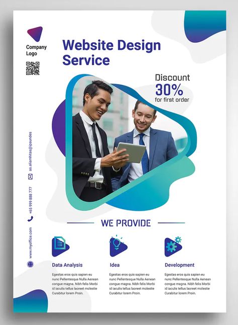 Web Design Agency Promo Flyer Design PSD Promo Flyer, Online Web Design, Web Design Quotes, Flyer Design Layout, Mobile Web Design, Webdesign Inspiration, Graphic Design Flyer, Flyer Design Inspiration, Website Design Layout