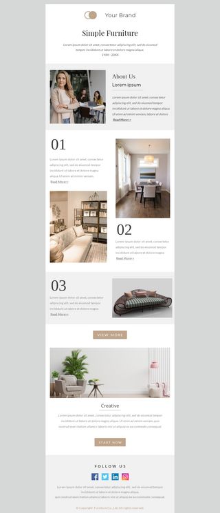 Furnished Furniture is an email template for the Others industry. Pick this responsive Furnished Furniture template and start building beautiful emails today. Furniture Email Marketing, Home Decor Email Design, Furniture Email Design, Luxury Email Design, Interior Design Newsletter, Luxury Newsletter, Product Email Design, Email Design Layout, Simple Email Template