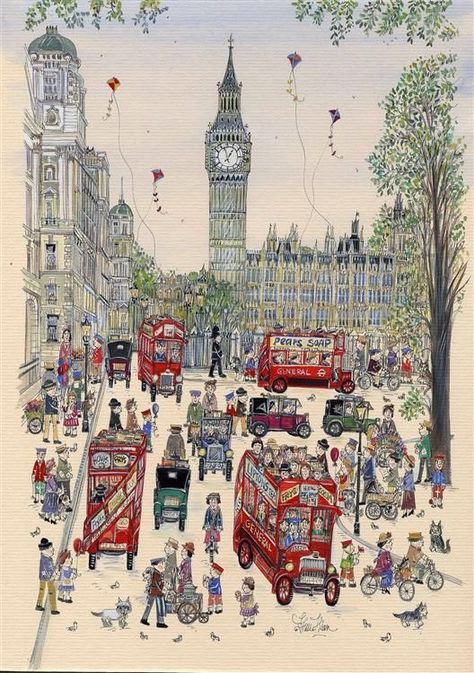 London Artwork, London Drawing, London Poster, City Illustration, London Town, Visit London, London Calling, London Love, London Art