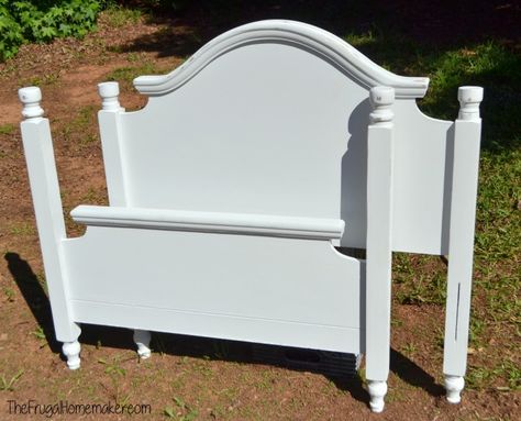 Headboard Makeover with Rust-Oleums NEW Chalked paint! http://www.rustoleum.com/product-catalog/consumer-brands/chalked  Christina from The Frugal Homemaker gives a great how-to tutorial for using the chalked paint on a headboard! Chalk Painted Headboard, Shiplap Hall Tree, Painted Bed Frames, Headboard Makeover, Rustoleum Chalked, Hall Tree With Bench, Rustoleum Chalk Paint, Farmhouse Headboard, Painted Beds