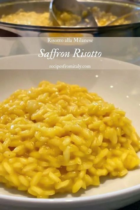 Risotto Milanese Recipes, Saffron Risotto Recipes, Rosoto Recipes Risotto, Sicilian Risotto, Saffron Dishes, Rosoto Recipes, Starch Dishes, Milanese Recipe, Recipes From Italy