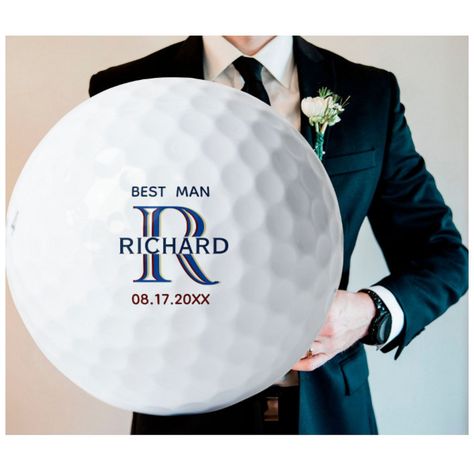 Custom Monogram Name Best Man Wedding Favor Golf Balls - Bachelor Party gifts Golf Wedding Theme, Wedding Party Gifts Groomsmen, Golf Wedding, Best Man Wedding, Man Wedding, Wedding Gifts For Groomsmen, Golf Course Wedding, Bachelor Party Gifts, Golf Lover