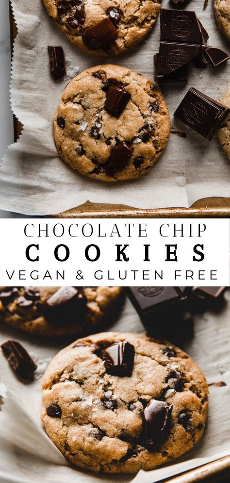 Vegan Chocolate Chunk Cookies, Dairy Free Holiday Cookies, Vegan Soft Chocolate Chip Cookies, Healthy Cookies Vegan, Vegan Soft Cookies, Gf Vegan Cookies, Gfdf Recipes, Cashew Butter Cookies, Butter Cookies Gluten Free