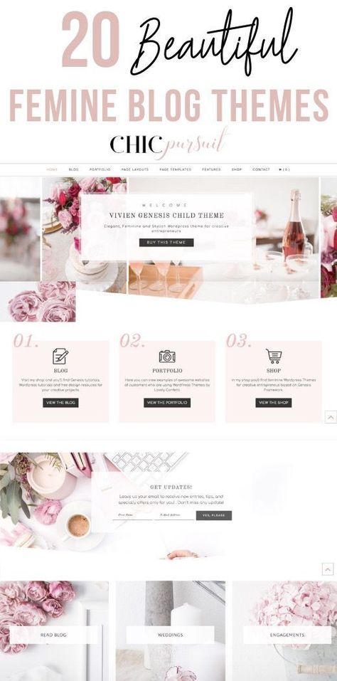 Blog Templates Design Layout, Blog Design Ideas, 1000 Lifehacks, Feminine Wordpress Theme, Blog Templates, Blog Website Design, Wordpress Templates, Wordpress Ecommerce, Blogging Inspiration