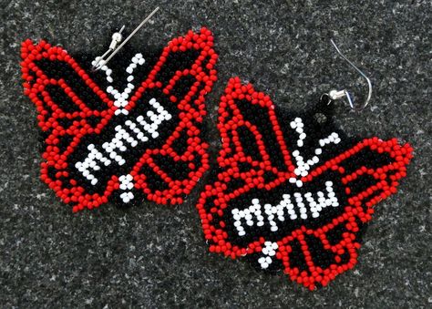 2 inches wide (5 cm)
2 3/4 inches long with earring hook (7 cm)
French Earwire

https://www.etsy.com/shop/ManoDeGato Mmiw Beadwork, Butterfly Beaded Earrings, Native Beaded Earrings, Beadwork Ideas, Beaded Stuff, Beaded Earrings Native, Earrings Butterfly, Native American Earrings, Nativity Crafts