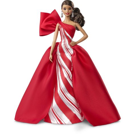 Barbie 2019 Holiday Doll, Brunette Side Ponytail with Red & White Gown - Walmart.com Barbie Shop, Christmas Barbie, Barbie Gowns, Barbie Style, Holiday Barbie, Barbie Vintage, Barbie Toys, White Gowns, Gowns Of Elegance