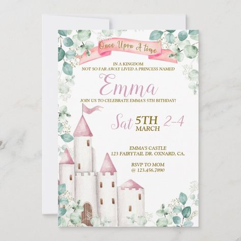 Royal Birthday Invitation, Castle Invitation, Princess Party Invitations, Castle Birthday, Princess Invitation, Knight Party, Princess Birthday Invitations, Princess Invitations, Girl Birthday Themes