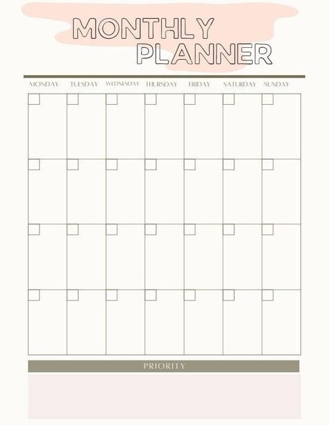 Monthly planner SVG- Monthly Planner Calendar SVG- Monthly Calendar template SVG-Fill In Monthly Calendar Svg-Printable Monthly Calendar Svg | Monthly Printable Planner by  James Emmett Empty Calendar Template, Printable Meal Planner Monthly, Free Printable Monthly Planner, Monthly Printable, Undated Monthly Planner, Monthly Activities, Study Planner Printable, Monthly Planner Template, Monthly Calendar Template