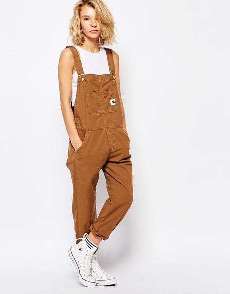 Image 1 - Carhartt - Salopette en jean                                                                                                                                                                                 Plus Carhartt Overalls Outfit, Denim Overalls Outfit, Carhartt Overalls, Overalls Outfit, Jeans Overall, Skirt Denim, Carhartt Women, Skirt Maxi, Modest Clothing