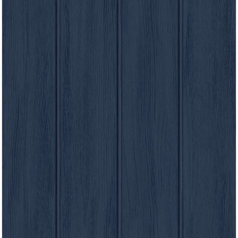 Seabrook Wallpaper Faux Wood Panel Prepasted Wallpaper In Naval Blue Prepasted Wallpaper, Wood Panel, Faux Wood, Wood Paneling, Wood, Blue