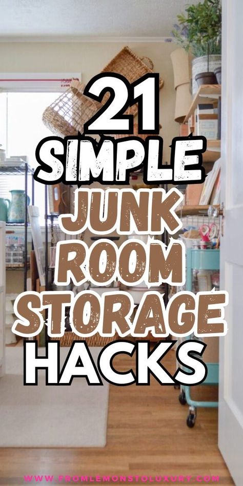 Organizing and decluttering junk rooms can be quite challenging. It’s common to accumulate items, over time resulting in a space. Junk Room Hacks, closet organization ideas small, closet organizer, closet organization ideas small bedrooms Diy Storage Room Ideas, Quirky Storage Ideas, Organizer Bedroom Ideas, Hanging Craft Storage, Organizing Ideas Storage Room, Organised Storage Room, Small Room Diy Ideas, Limited Storage Ideas, Quick Organization Hacks