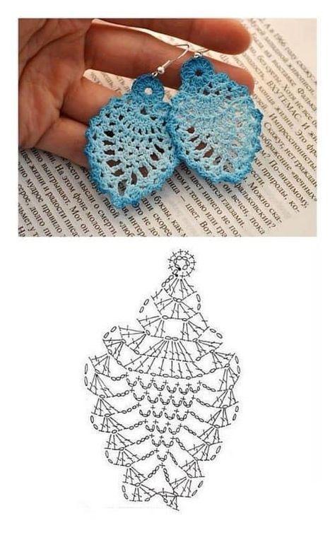 Crochet Jewellery Free Pattern, Crochet Thread Patterns Free, Knitted Flower Pattern, Crochet Jewelry Patterns, Crochet Earrings Pattern, Pineapple Crochet, Crochet Vintage, Crochet Bookmarks, Quick Crochet