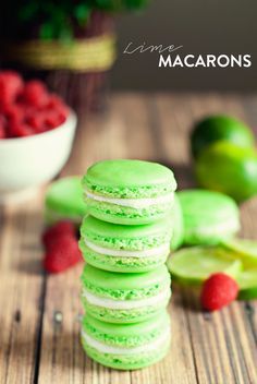 Lime Macarons | asimplepantry.com                                                                                                                                                                                 More Lime Macarons, Macarons Recipe, Simple Pantry, French Macaroons, Meringue Buttercream, Swiss Meringue, Macaron Recipe, Almond Recipes, Food Plating