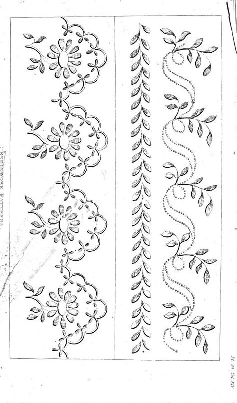 AR 1815 s1v14 4 Embroidery Border Designs, Hand Embroidery Patterns Free, Embroidery Border, Zardozi Embroidery, Tambour Embroidery, Border Designs, Border Embroidery Designs, Embroidery Transfers, Pola Sulam