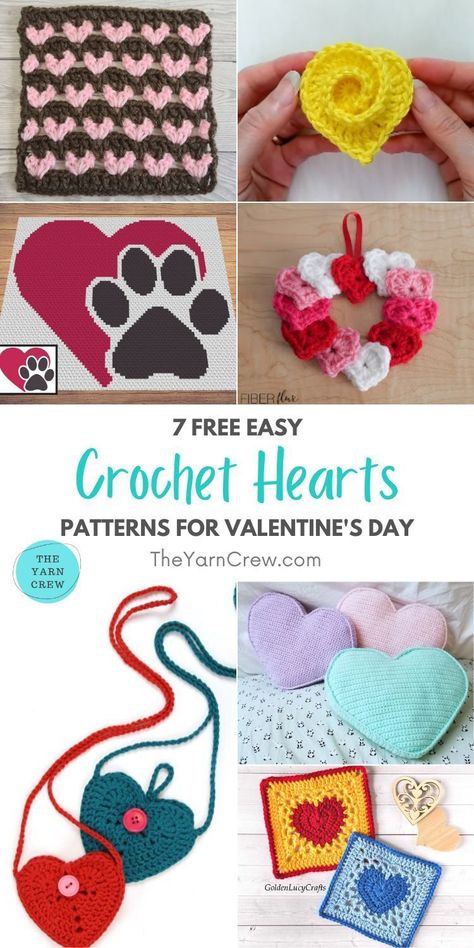 Show your love to your loved ones this Valentine's day with this collection of awesome crochet heart patterns curated by The Yarn Crew. Crochet Heart Patterns, Easy Crochet Heart, Crochet Washcloth Pattern, Awesome Crochet, Womens Knitting Patterns, Crochet Heart Pattern, Crochet Baby Shoes Pattern, Crochet Slipper Pattern, Valentines Crochet