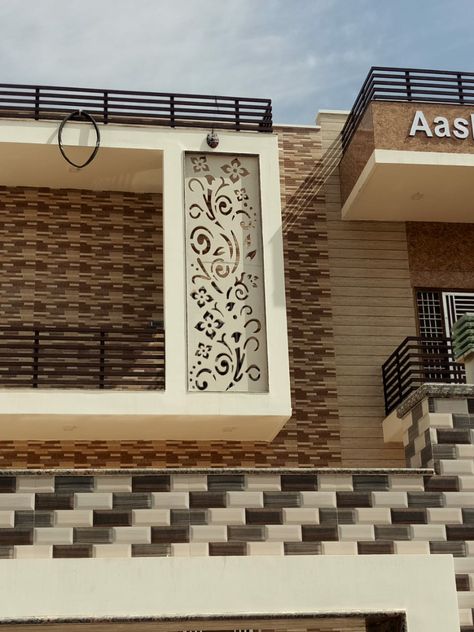 Cnc Jali Design Front Elevation, Wpc Jali Design Front Elevation, Front Elevation Jali Design, Wpc Jali Design Exterior, Mdf Jali Design Front Elevation, Wpc Jali Design Elevation, Cnc Jali Design For Exterior Elevation, Cnc Jaali Design, Wpc Jali Design