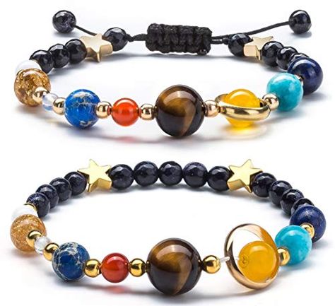 Galaxy Bracelet, Eight Planets, Solar System Bracelet, Universe Galaxy, Natural Stone Beads, Natural Stone Bracelets, Star Bracelet, Mens Beaded Bracelets, Elastic Bracelet