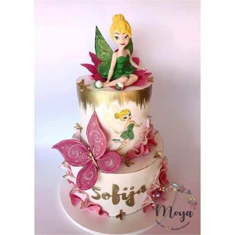 Tinkerbell Birthday Cakes, Barbie Dress Cake, Fairy Birthday Cake, Tinkerbell Cake, Whole Cake, Butterfly Birthday Cakes, Fairy Garden Birthday Party, Different Moods, Disney Birthday Cakes