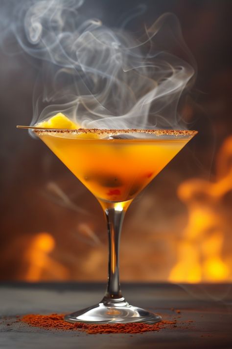 "Humo Loco: A Fiery Cocktail Recipe to Spice Up Your Night" #cocktails #cocktailrecipes Fiery Cocktail, Fire Cocktails, Unique Drinks, Dark Chocolate Desserts, Spicy Drinks, Unique Drink, Classic Cocktail Recipes, Agave Syrup, Classic Cocktail