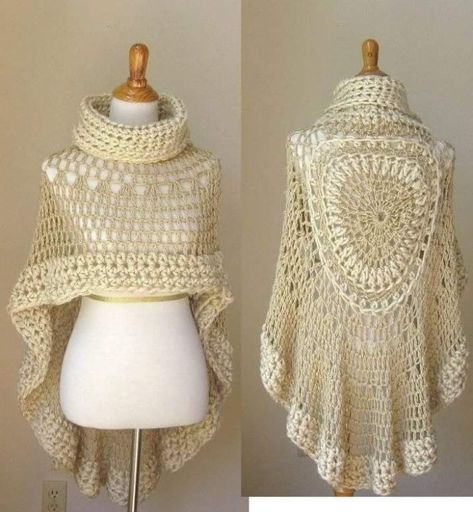 Poncho Scarf, Crochet Cape, Crochet Poncho Free Pattern, Poncho Crochet, شال كروشيه, Crochet Poncho Patterns, Knit Poncho, Crochet Shawls And Wraps, Poncho Pattern