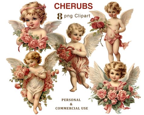 A set of 8 Victorian Cherub images. Add a vintage touch to your creative projects with these beautiful vintage clip art. They can be used in a wide range of paper craft projects such as scrapbooking, card making, junk journaling, invitations, and stationery products. You can also use them for sublimation designs or print them on any physical items such as T-shirts, notebooks, paper, mugs, and much more. -------------------------------------------------------- **This listing is a DIGITAL file onl Victorian Angels Printables, Paper Mugs, Victorian Cherub, Cherub Art, Angel Clipart, Victorian Angels, Victorian Valentines, Png Illustration, Clipart Vintage