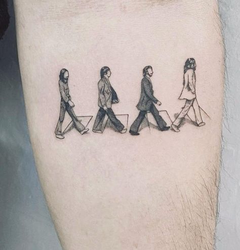 Beetle Tattoo, The Beatles Abbey Road, Rock Tattoo, Circle Tattoos, Petite Tattoos, Beatles Abbey Road, Dad Tattoos, Tattoo Design Book, Memorial Tattoos