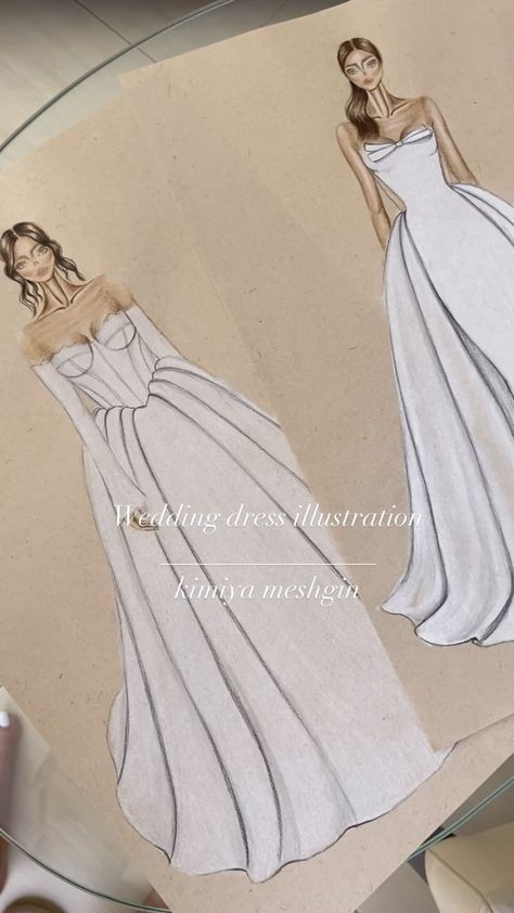 Illustration World | Published by:-@roaringlionart . . . Fashion illustration:-@and_bride_bridal . . . . organza wedding dress #organzaweddingdress… | Instagram Wedding Dress Sketches Design Bridal Gowns, Dress Sketches Design, Design Gown, Sketches Design, Wedding Dress Illustrations, Wedding Dress Sketches, Organza Wedding Dress, Dress Illustration, Organza Wedding