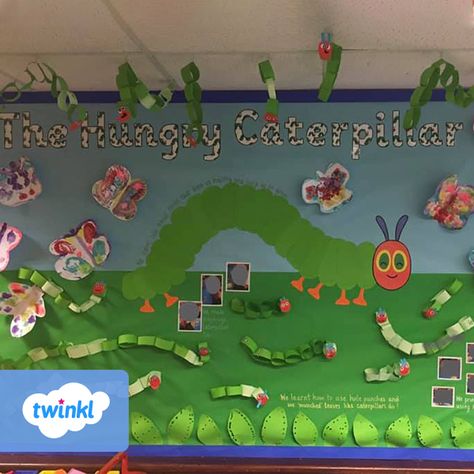 Hungry Caterpillar Display Board, Hungry Caterpillar Display, Preschool Display Boards, Classroom Charter, Toddler Classroom Decorations, Caterpillar Nursery, Hungry Caterpillar Classroom, Hungry Caterpillar Nursery, Preschool Displays