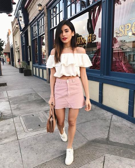 10 outfits con minifalda que te harán lucir guapa sin verte vulgar Easy Summer Outfits, Simple Summer Outfits, Summer Outfit Ideas, Pinterest Fashion, Pink Skirt, Easy Summer, Teen Girls, Outfits Ideas, Summer Outfits Women