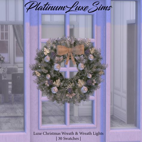 Luxe Christmas, Lighted Wreaths, Sims 4 Bedroom, Sims 4 Build, Sims 4 Cc Finds, Sims 4 Cc, The Sims 4, Christmas Wreath, The Sims