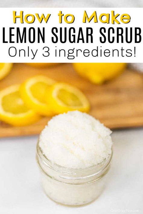 Lemon sugar scrub is all natural and works great. Make this easy sugar scrub with just 3 simple ingredients. DIY lemon sugar scrub smells amazing. 3 Ingredient Body Scrub, Sugar Scrub Homemade Recipe, Lemon Water Health Benefits, Easy Sugar Scrub, Diy Scrubs, Lemon Scrub, Lipgloss Business, Lemon Sugar Scrub, Homemade Goods