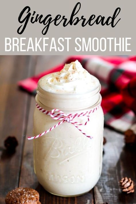 Gingerbread Breakfast SmoothieThis Gingerbread Breakfast Smoothie is not only full of all the holiday feels, it’s also insanely good for you. Can be made with pea protein powder or any other vegan protein powder or collagen vital proteins #breakfast #christmas #vegan Peppermint Mocha Smoothie, Christmas Protein Shake, Christmas Smoothie Recipes, Gingerbread Breakfast, Peppermint Smoothie, Christmas Smoothie, Protien Shake Recipes, Gingerbread Smoothie, Holiday Smoothies