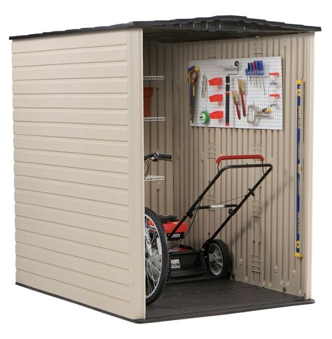 Amazon.com: Rubbermaid Plastic Large Outdoor Storage Shed,159-Cubic Feet, FG5L3000SDONX: Patio, Lawn & Garden Rubbermaid Storage Shed, Plastic Shed, Lawn Mower Storage, Outdoor Storage Solutions, Outdoor Storage Shed, Resin Storage, Plastic Sheds, Shed Kits, Wood Shed