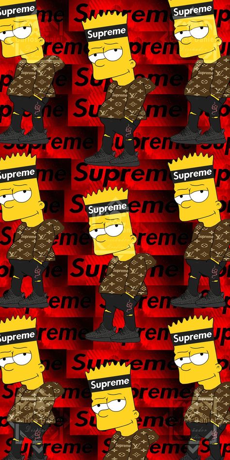 Bart Simpson Art, Supreme Art, Tupac Wallpaper, Supreme Iphone Wallpaper, Simpson Wallpaper Iphone, Simpsons Drawings, Deadpool Wallpaper, Hypebeast Wallpaper, Supreme Wallpaper